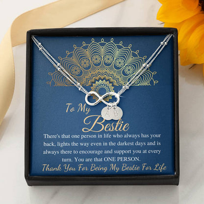 Best Friend Christmas Gift, To My Bestie Bracelet, Gift for Best Friend Birthday Gift for Bestie, Friendship band, Initial Bracelet #0970