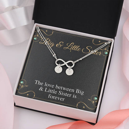 Big and Little Sister Bracelet, Big Sis lit Sis Bracelet gift, Initial Charm Bracelet For Sister, Sister Birthday Gift, Christmas Gift #0568
