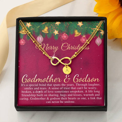 Godmother & Godson Christmas Necklace, Gift for Godmother from Godson, Godmother Christmas Gift, Christmas Jewelry for Godmother #0834