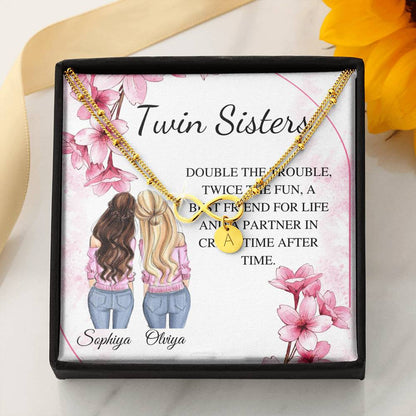 Personalized Bracelet Gift For Twin Sister, Sister Bracelet, Twin Sister BFF Gift, Engraved Initial Charm Bracelet, Twin Birthday Gift #0554