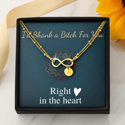 Best Friend Christmas Gift, Funny Gift for Best Friend I'd Shank A Bitch For You, Birthday Gift for Friend, Initial Charm Bracelet #0972