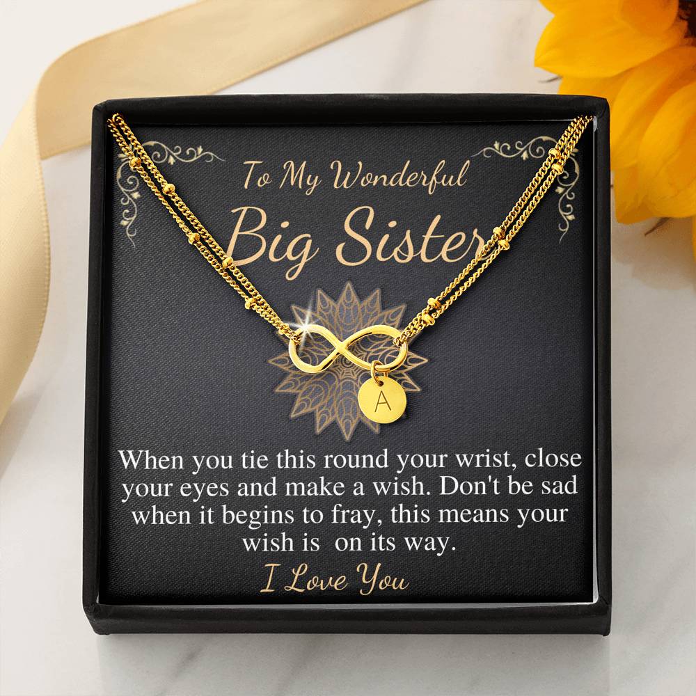 Big sister bracelet, Middle or Little Sister Brother Personalised kids girls name CHARM BRACELET, Big Sister Birthday, Christmas Gift #0558
