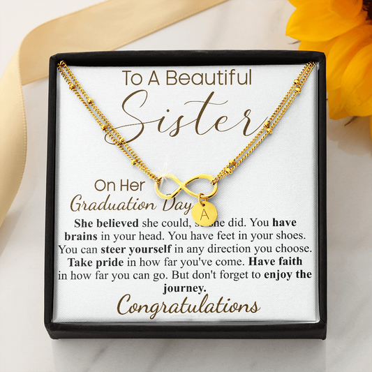 to a beautifule sisiter on graduation day