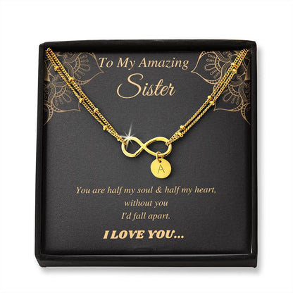 Amazing Sister Bracelet, sister birthday gift, initial bracelet with charms, personalized gift for sister from sister, From Brother #0547