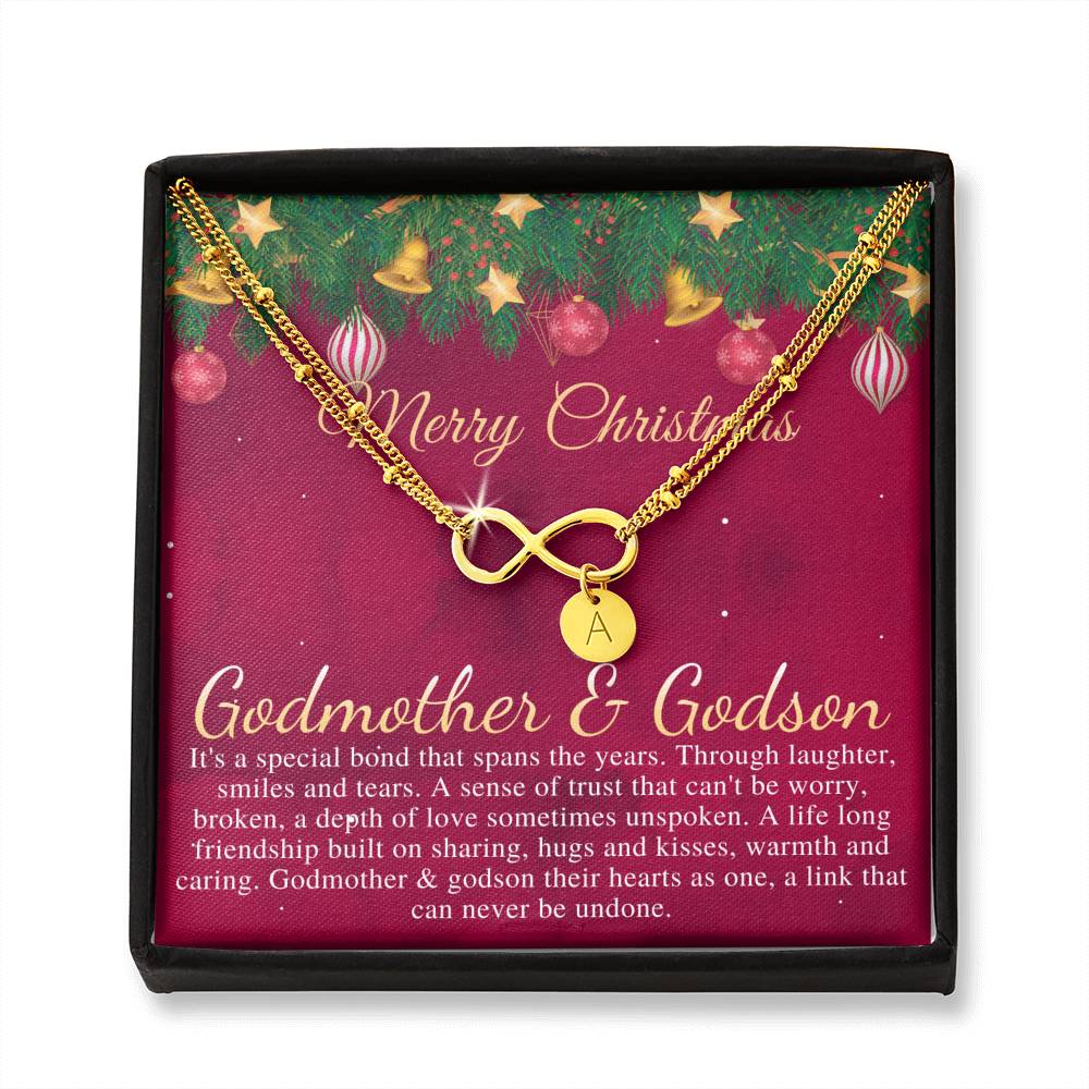 Godmother & Godson Christmas Necklace, Gift for Godmother from Godson, Godmother Christmas Gift, Christmas Jewelry for Godmother #0834