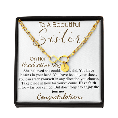 to a beautifule sisiter on graduation day