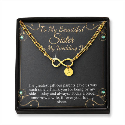 Sister of the Bride Gift Bracelet, Sister Wedding Gift from Bride to Sister rehearsal dinner Gift to Sister on Wedding Day, Bracelet #0817