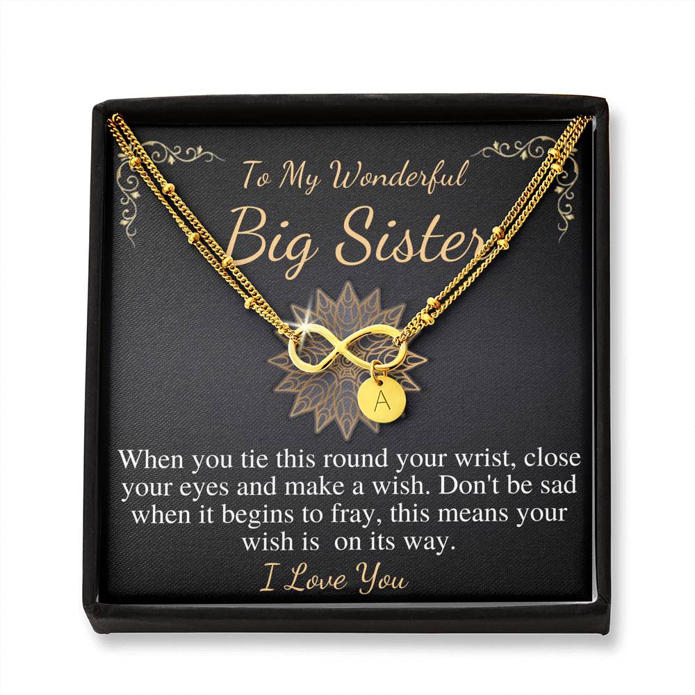 Big sister bracelet, Middle or Little Sister Brother Personalised kids girls name CHARM BRACELET, Big Sister Birthday, Christmas Gift #0558