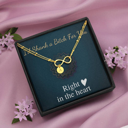Funny Gift for Best Friend I'd Shank A Bitch For You Right In The Heart Birthday Gift for Friend Initial Charm Bracelet For Friend #0575