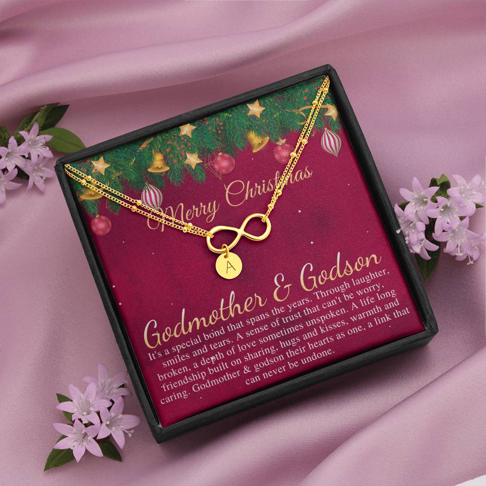 Godmother & Godson Christmas Necklace, Gift for Godmother from Godson, Godmother Christmas Gift, Christmas Jewelry for Godmother #0834