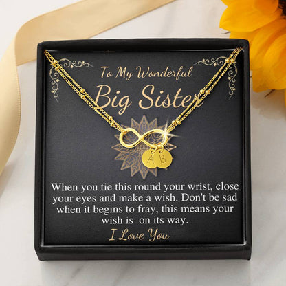 Big sister bracelet, Middle or Little Sister Brother Personalised kids girls name CHARM BRACELET, Big Sister Birthday, Christmas Gift #0558