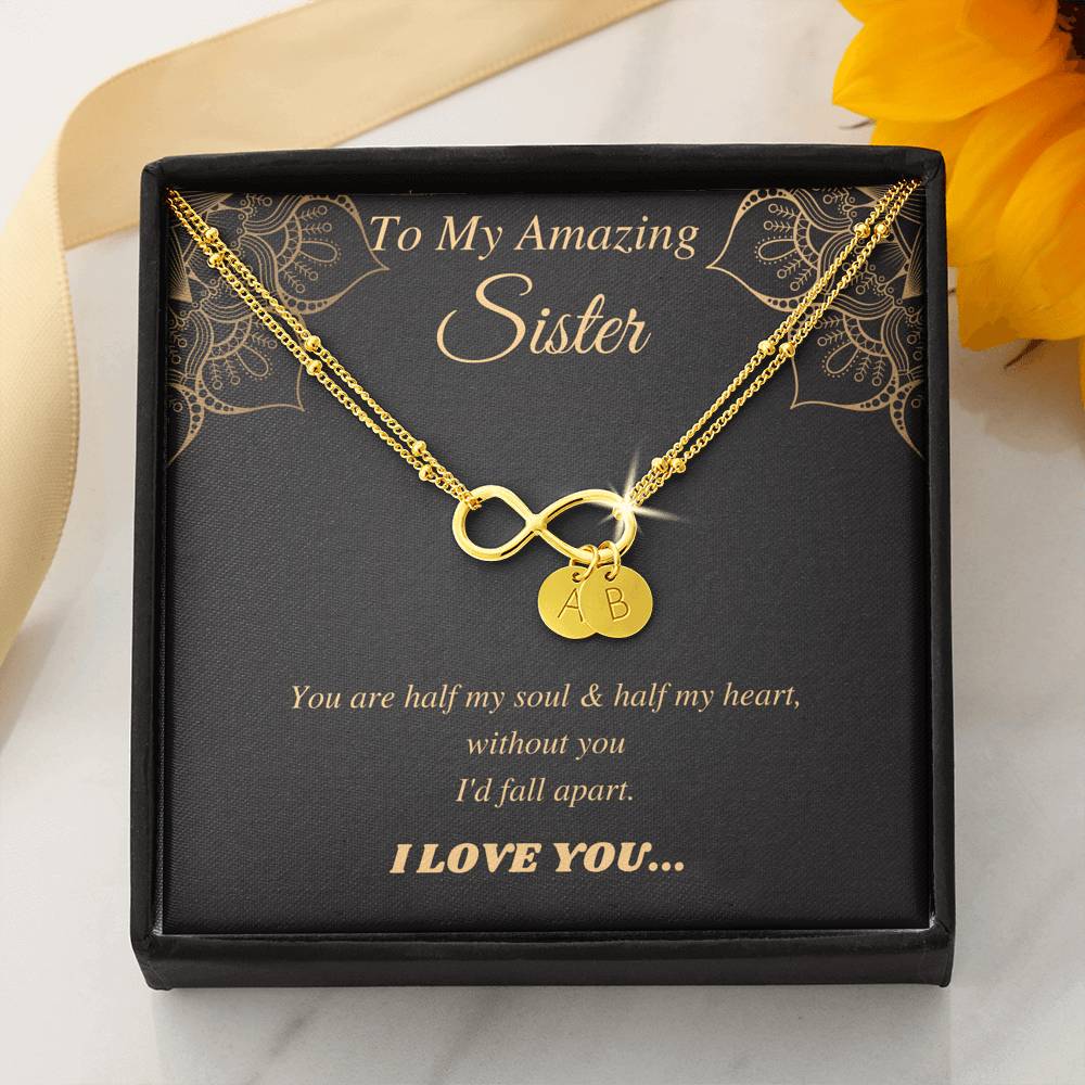 Amazing Sister Bracelet, sister birthday gift, initial bracelet with charms, personalized gift for sister from sister, From Brother #0547