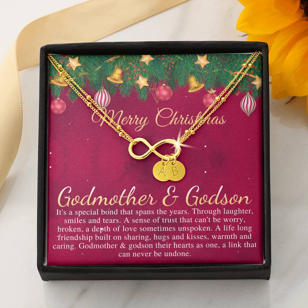 Godmother & Godson Christmas Necklace, Gift for Godmother from Godson, Godmother Christmas Gift, Christmas Jewelry for Godmother #0834