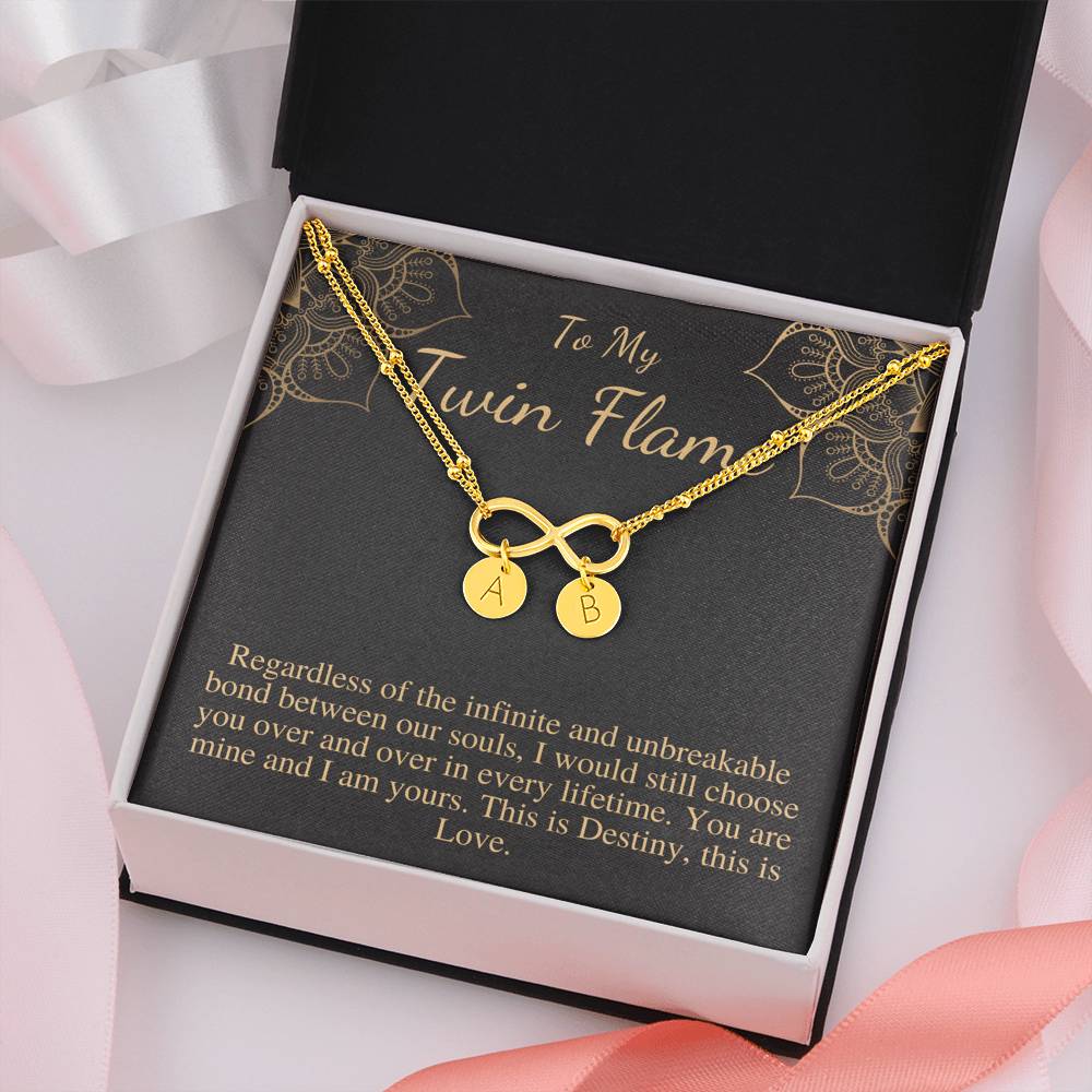 Bracelet To My Twin Flame Gift To Girlfriend/Soulmate Present Twin Flame Jewelry, Twin Flame Spiritual Gift For Wife,Initials Bracelet #0615