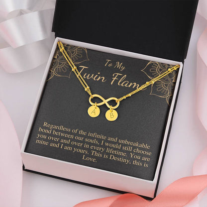 Bracelet To My Twin Flame Gift To Girlfriend/Soulmate Present Twin Flame Jewelry, Twin Flame Spiritual Gift For Wife,Initials Bracelet #0615