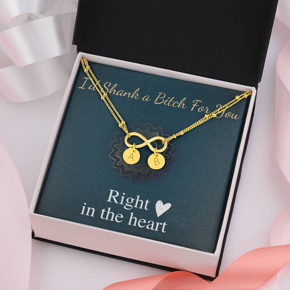 Funny Gift for Best Friend I'd Shank A Bitch For You Right In The Heart Birthday Gift for Friend Initial Charm Bracelet For Friend #0575