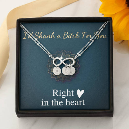 Funny Gift for Best Friend I'd Shank A Bitch For You Right In The Heart Birthday Gift for Friend Initial Charm Bracelet For Friend #0575