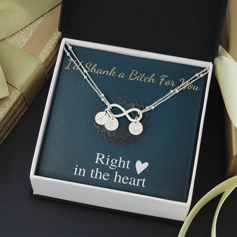 Funny Gift for Best Friend I'd Shank A Bitch For You Right In The Heart Birthday Gift for Friend Initial Charm Bracelet For Friend #0575