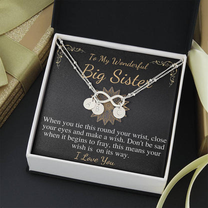 Big sister bracelet, Middle or Little Sister Brother Personalised kids girls name CHARM BRACELET, Big Sister Birthday, Christmas Gift #0558