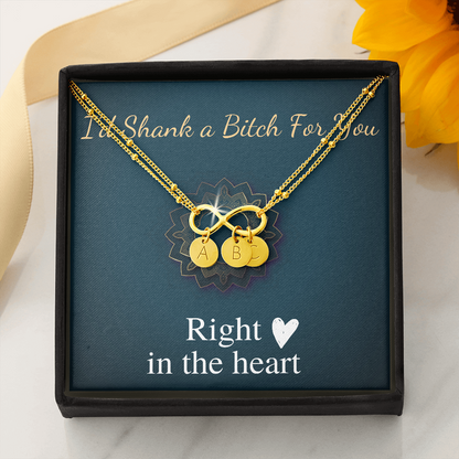 Best Friend Christmas Gift, Funny Gift for Best Friend I'd Shank A Bitch For You, Birthday Gift for Friend, Initial Charm Bracelet #0972