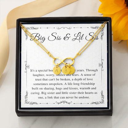 Big Sister & Little Sister Bracelet , Big Sis Lil Sis Gift, Matching Sister Bracelet , Persnalized encraved Bracelet, gift for sister