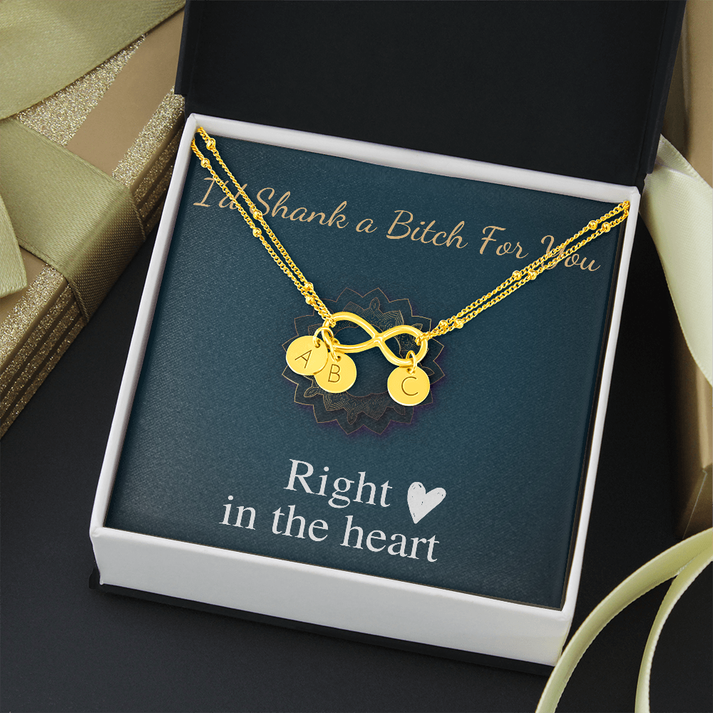 Best Friend Christmas Gift, Funny Gift for Best Friend I'd Shank A Bitch For You, Birthday Gift for Friend, Initial Charm Bracelet #0972