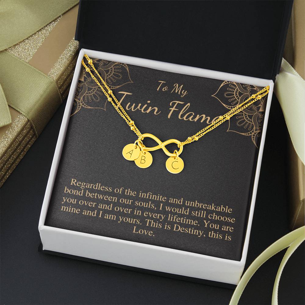 Bracelet To My Twin Flame Gift To Girlfriend/Soulmate Present Twin Flame Jewelry, Twin Flame Spiritual Gift For Wife,Initials Bracelet #0615