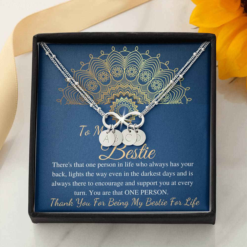 Best Friend Christmas Gift, To My Bestie Bracelet, Gift for Best Friend Birthday Gift for Bestie, Friendship band, Initial Bracelet #0970