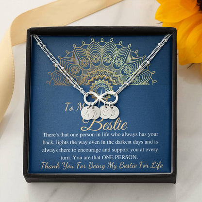 Best Friend Christmas Gift, To My Bestie Bracelet, Gift for Best Friend Birthday Gift for Bestie, Friendship band, Initial Bracelet #0970