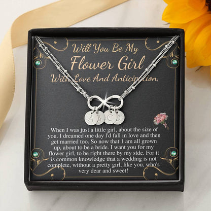 flower girl bracelet, toddler flower girl, personalized flower girl gift, little girl bracelet, will you be my flower girl proposal #0777