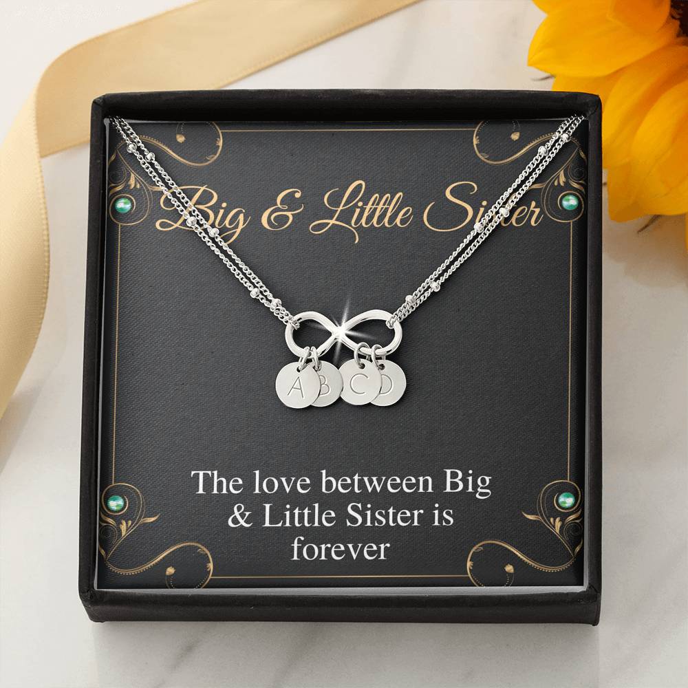 Big and Little Sister Bracelet, Big Sis lit Sis Bracelet gift, Initial Charm Bracelet For Sister, Sister Birthday Gift, Christmas Gift #0568