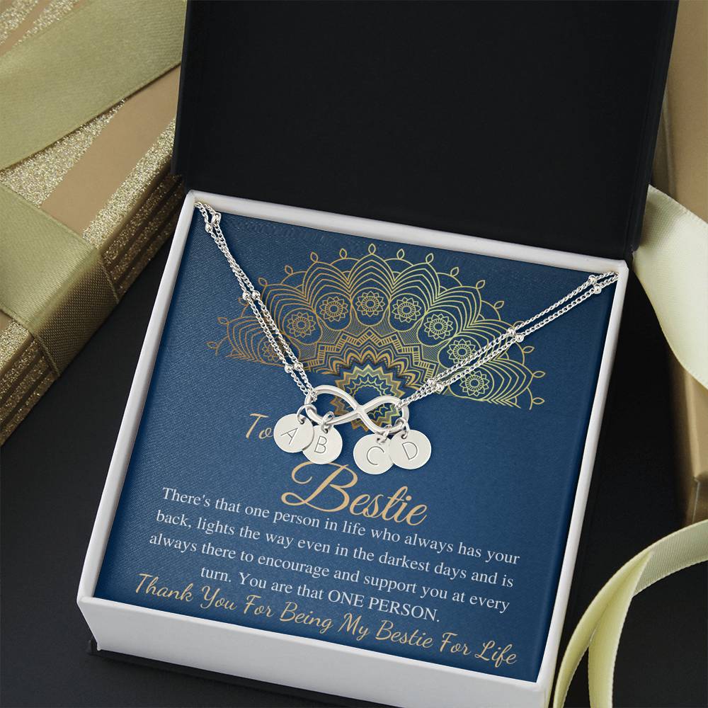 Best Friend Christmas Gift, To My Bestie Bracelet, Gift for Best Friend Birthday Gift for Bestie, Friendship band, Initial Bracelet #0970