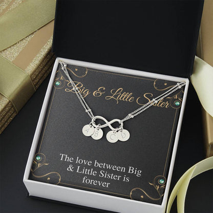 Big and Little Sister Bracelet, Big Sis lit Sis Bracelet gift, Initial Charm Bracelet For Sister, Sister Birthday Gift, Christmas Gift #0568