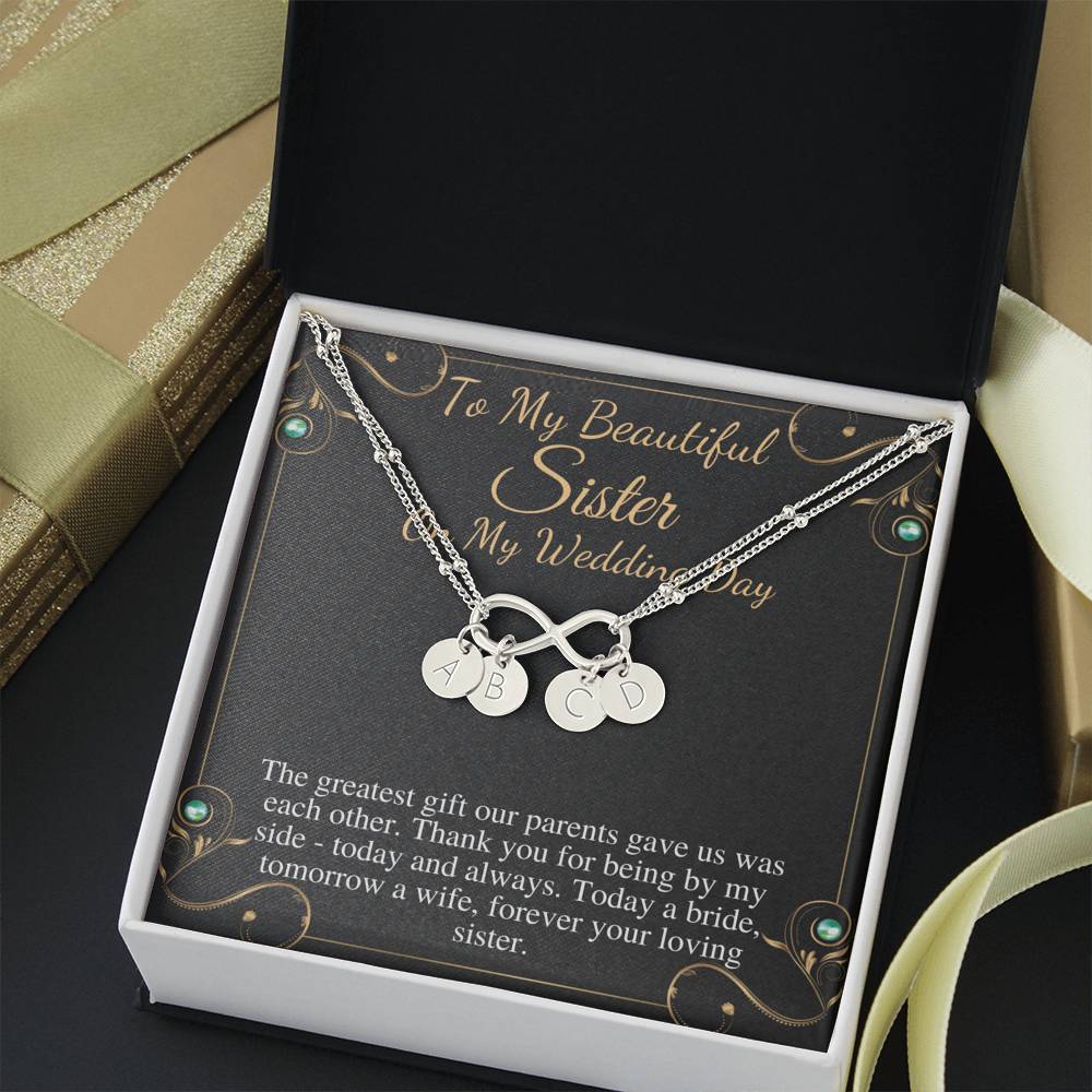 Sister of the Bride Gift Bracelet, Sister Wedding Gift from Bride to Sister rehearsal dinner Gift to Sister on Wedding Day, Bracelet #0817