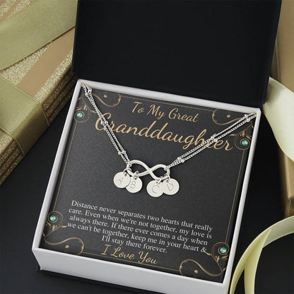 Great-Granddaughter Hand Stamped Charm Bracelet, Great Granddaughter Birthday Gift,Great Granddaughter Bracelet Jewelry,Christmas Gift #0528