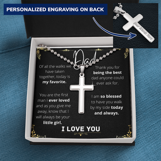 Gift for Dad ,Cross Pendant Necklace, Gift From Daughter or Son, Father's Day gift For Dad, Dad Birthday, Father Day Gift, Best Father
