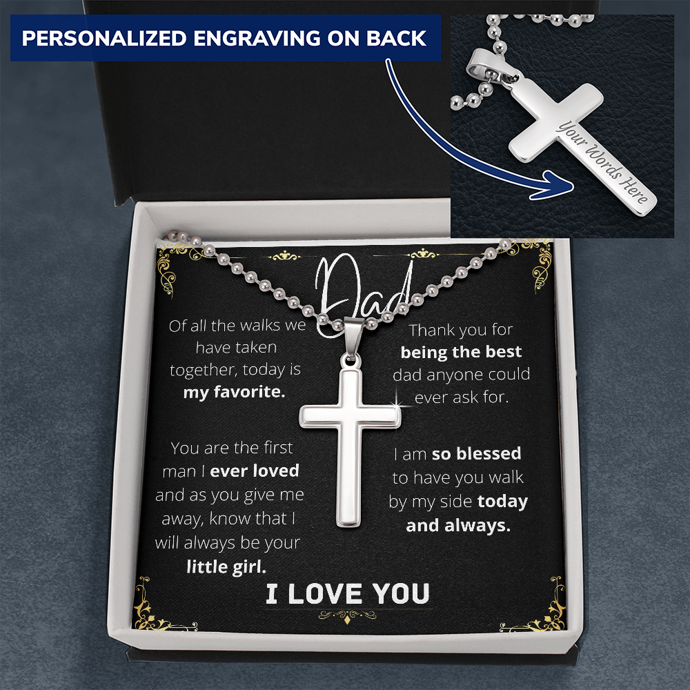 Gift for Dad ,Cross Pendant Necklace, Gift From Daughter or Son, Father's Day gift For Dad, Dad Birthday, Father Day Gift, Best Father