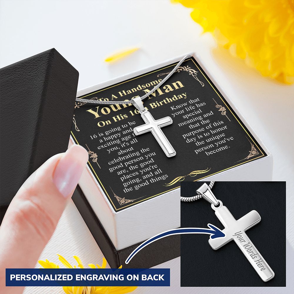 to a handsome young man on his 16th birthday engraving
