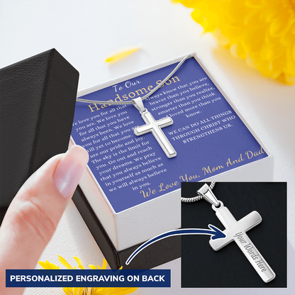 To My Son, Keepsake Gift For Son, Son Valentines Day Gift For Son From Mom, From Dad To Son Cross, Son Graduation Gift, Son Birthday Gift