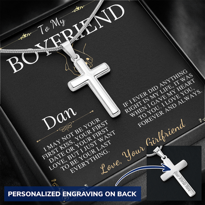 Boyfriend Gift, Cross Necklace Gifts for Boyfriend, Boyfriend Christmas Gift, Boyfriend Anniversary Gift, Boyfriend Birthday Gift #0913 Dan