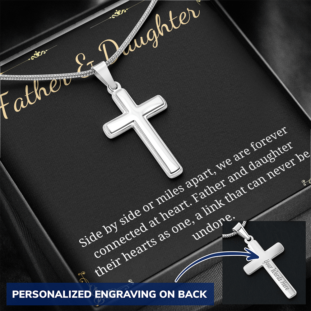 Father's Day Gift, Father Birthday Gift, Gift from daughter, Cross for daddy, Message Card For Dad, Father Daughter Gift, Gift for him