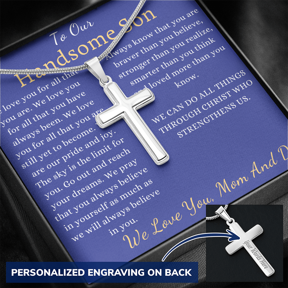 To My Son, Keepsake Gift For Son, Son Valentines Day Gift For Son From Mom, From Dad To Son Cross, Son Graduation Gift, Son Birthday Gift