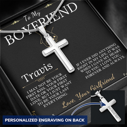 Boyfriend Gift, Cross Necklace Gifts for Boyfriend, Boyfriend Christmas Gift, Boyfriend Anniversary Gift, Boyfriend Birthday Gift #0913 Travis