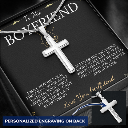 Boyfriend Gift, Cross Necklace Gifts for Boyfriend, Boyfriend Christmas Gift, Boyfriend Anniversary Gift, Boyfriend Birthday Gift #0913 w/o name