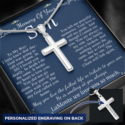 Loss of Son Gift For Men In memory of Son Grief Gift Son Remembrance Necklace Son memorial Gift Grieving Father Sorry for Your Loss #0915 LaMonte