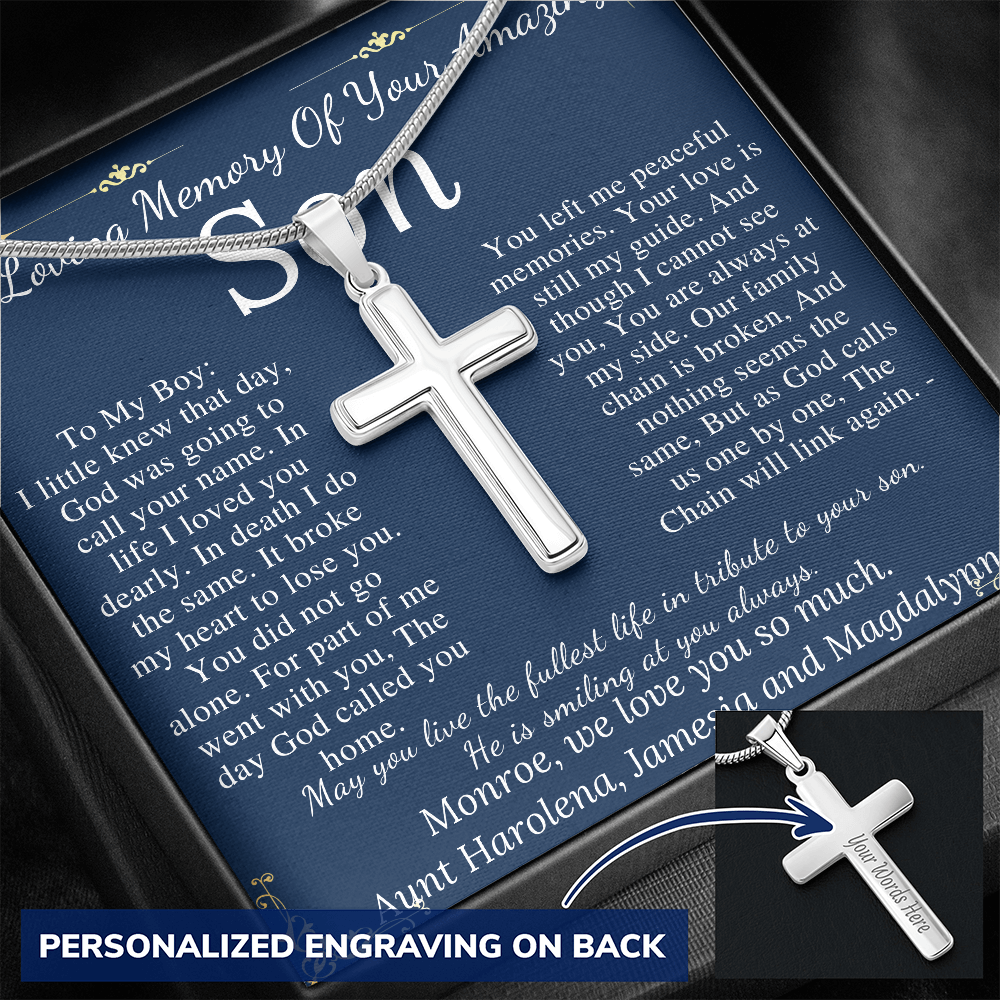 Loss of Son Gift For Men In memory of Son Grief Gift Son Remembrance Necklace Son memorial Gift Grieving Father Sorry for Your Loss #0915 Monroe