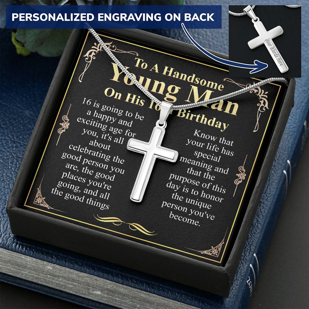 to a handsome young man on his 16th birthday engraving