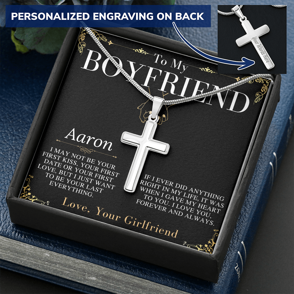 Boyfriend Gift, Cross Necklace Gifts for Boyfriend, Boyfriend Christmas Gift, Boyfriend Anniversary Gift, Boyfriend Birthday Gift #0913 aaron
