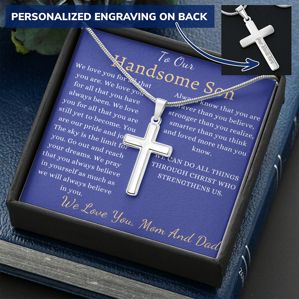 To My Son, Keepsake Gift For Son, Son Valentines Day Gift For Son From Mom, From Dad To Son Cross, Son Graduation Gift, Son Birthday Gift