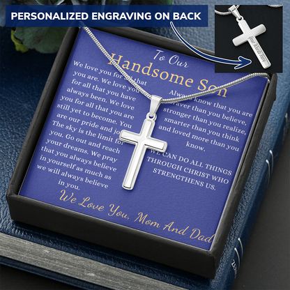 To My Son, Keepsake Gift For Son, Son Valentines Day Gift For Son From Mom, From Dad To Son Cross, Son Graduation Gift, Son Birthday Gift